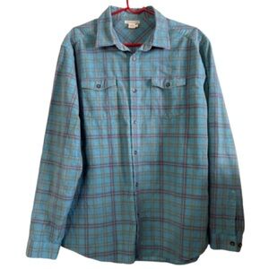 Carbon2Cobalt Corduroy Plaid Casual Button Down Long Sleeve Shirt Men’s Large